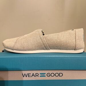 TOMS Men’s Alpargata Slip-On Shoes Natural Undyed Canvas Size 9